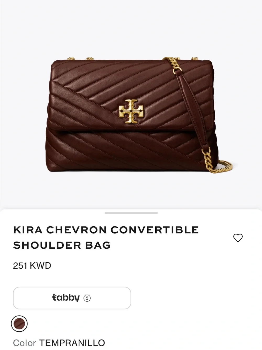 Tory Burch Kira Chevron Convertible Shoulder Bag — Tempranillo